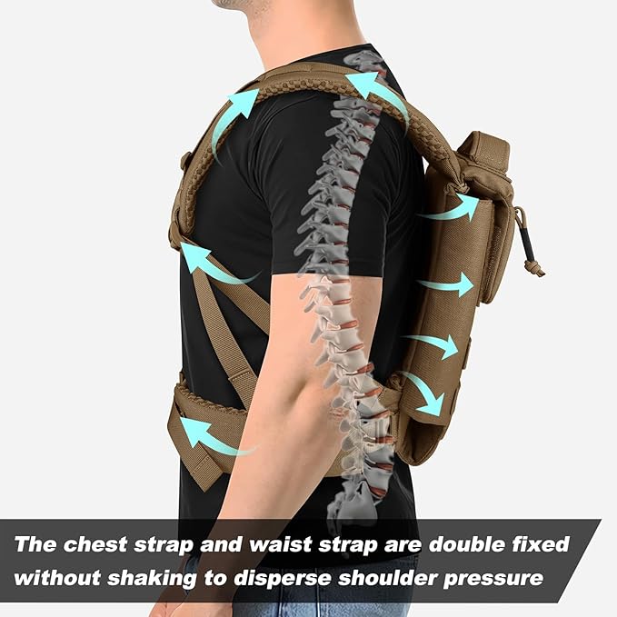 PETAC GEAR Upgraded Weighted Backpack Rucking Backpack for Weight Plates/Honeycomb Breathable fabric/Belt support/Back support platform (max 15lbs capacity)(CB)