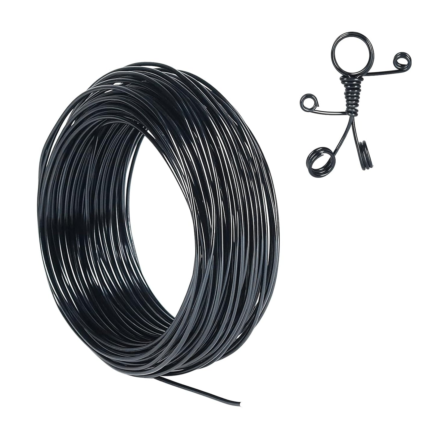 Tenn Well 12 Gauge Aluminum Wire, 100 Feet 2mm Bendable Anodized Metal Wire for Sculpting, Jewelry Making, Armature Making, Halloween Decor, Crafting (Black)