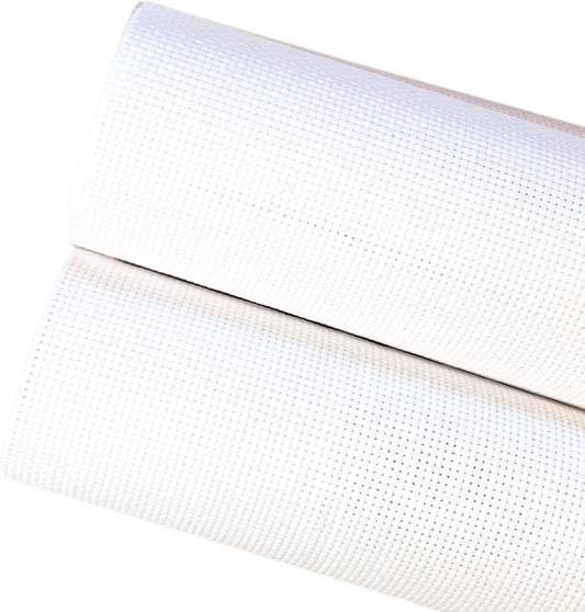 2 Sheets of White 11 Count Aida Cloth – 21 x 21 Inch Pre-Cut Fabric Squares – Cross Stitch Fabric – 100% Cotton – Ideal for Needlework & Embroidery – The Knotty Unicorn