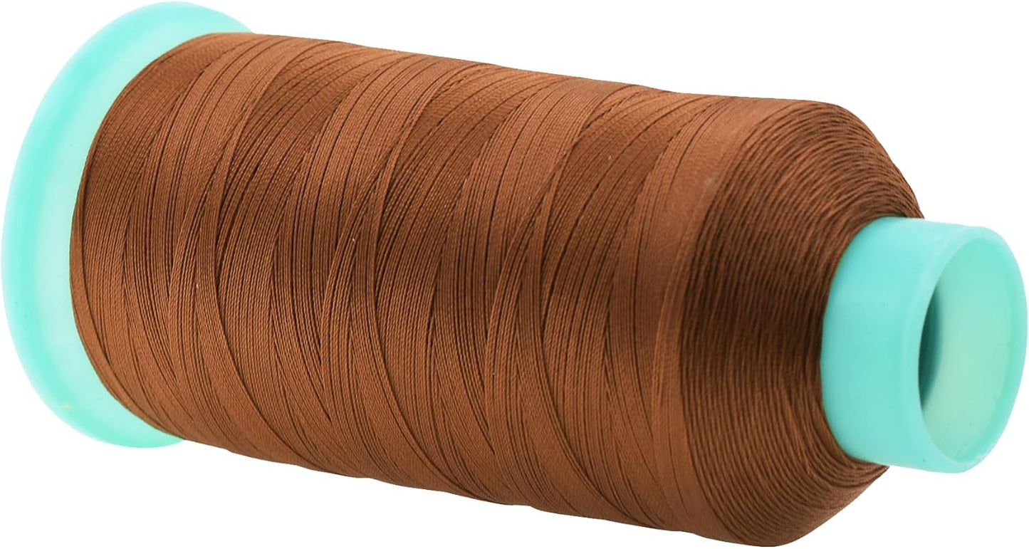 Mandala Crafts Bourbon Brown Heavy Duty Thread -1500 Yds Tex 90 Thread for Sewing Drapery Jeans Leather Hair Outdoor Marine Upholstery