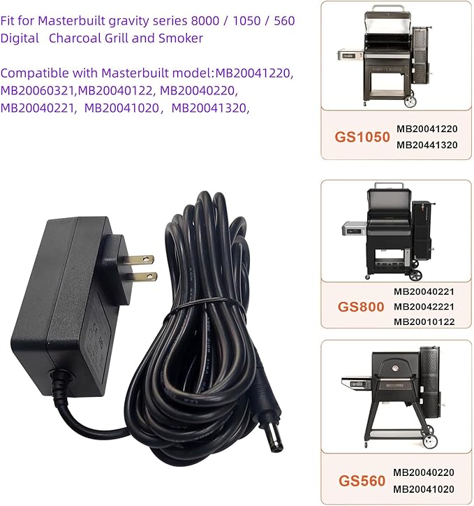 Power Adapter Replacement 9004190216 for Masterbuilt Gravity Series 560/800/1050 XL Digital Charcoal Grill and Smoker Combo, Gravity Power Supply with 16.4 feet Long Cord
