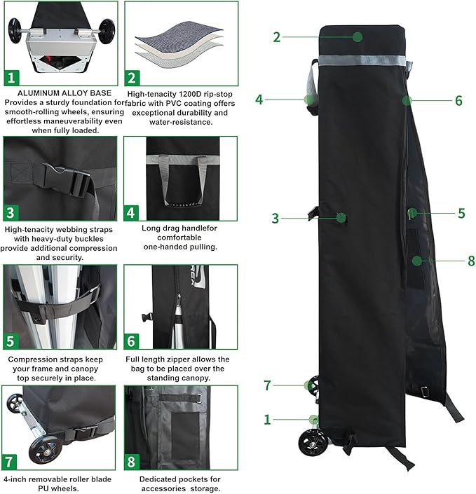 CROWN SHADES 10x20 Pop Up Canopy Tent - Commercial Canopy Tent with 400D Strength Oxford Fabric, Hexagonal Leg, 4 Upgraded Weights - Great for Trade Shows, Events, Parties & Commercial Use, White