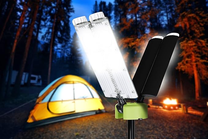 PowerSmith Voyager PVLR8000A-C 8000 Lumen Collapsible Cordless Tripod LED Work Light. BARE Light Only. 3-Way Power. AC or DC Adaptor or Battery Needed to Use Light