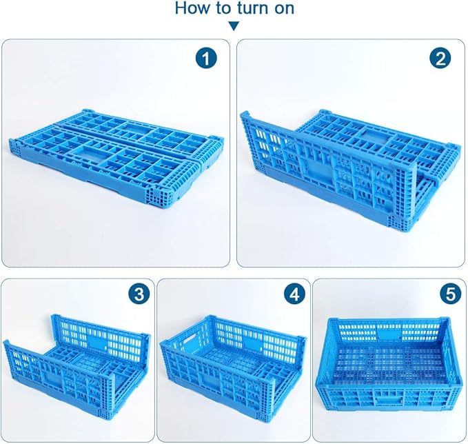 Collapsible Storage Bin Containe，52 Liter Transfer box,crate Transit storage of various items (23.6" L x 15.7" W x 8.6" H)