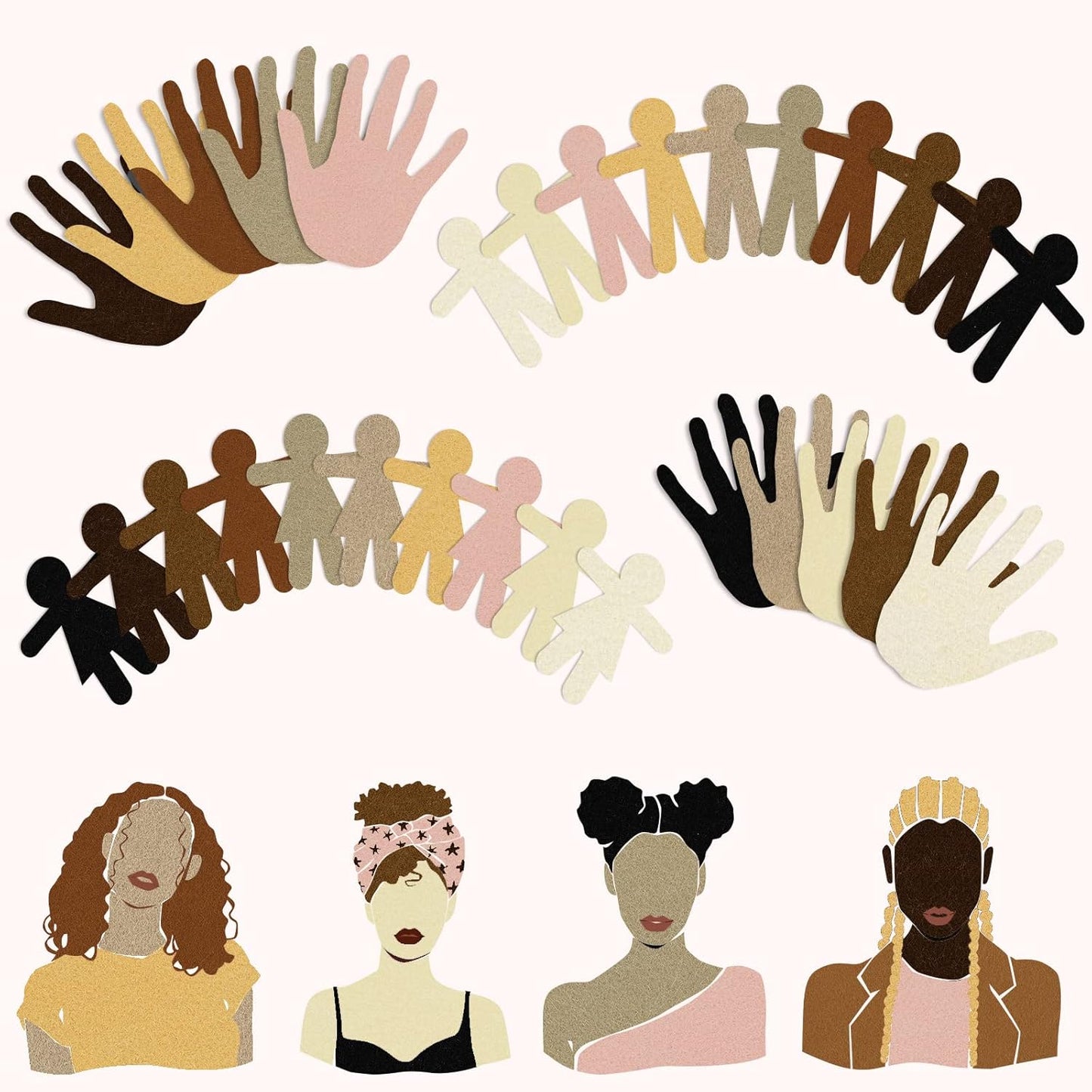 Whaline 20Pcs Fall Felt Fabric Sheets Skin Tone Soft Thick Assorted Cream Brown Craft Felt Pack for Autumn Thanksgiving DIY Craft Sewing Patchwork Art Projects, 10 Colors, 7.9 x 11.8 Inch