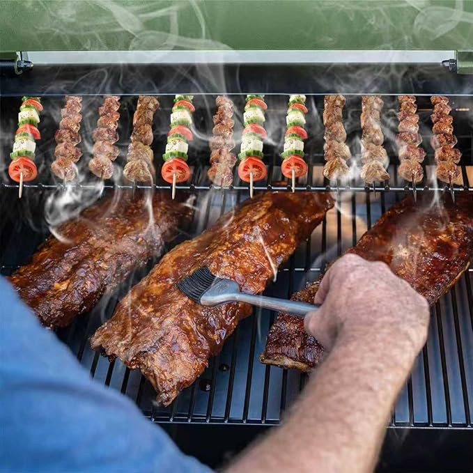 Electric Wood Pellet Smoker Grill 8 In 1 BBQ Grills for Outdoor Grill with Auto Feed & PID Temperature Control (180-450°F) and Rain Cover 456 Sq.In Cook Area for Backyard New House Gifts