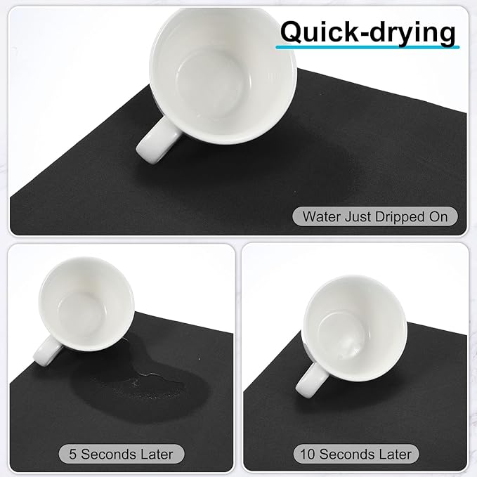 uxcell Silicone Mats for Kitchen Counter, 23.6" x 15.7" Non-Slip Countertop Protector Mat Heat Resistant Coffee Mat Waterproof Table Placemat, Black