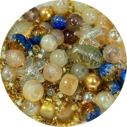 Assorted Glass Resin Beads Multi Size Colors Smooth Cracked Gravel Millet Spacer Beads for Bracelets Necklace Earring DIY Jewelry Making Craft(Scented Tea Series)