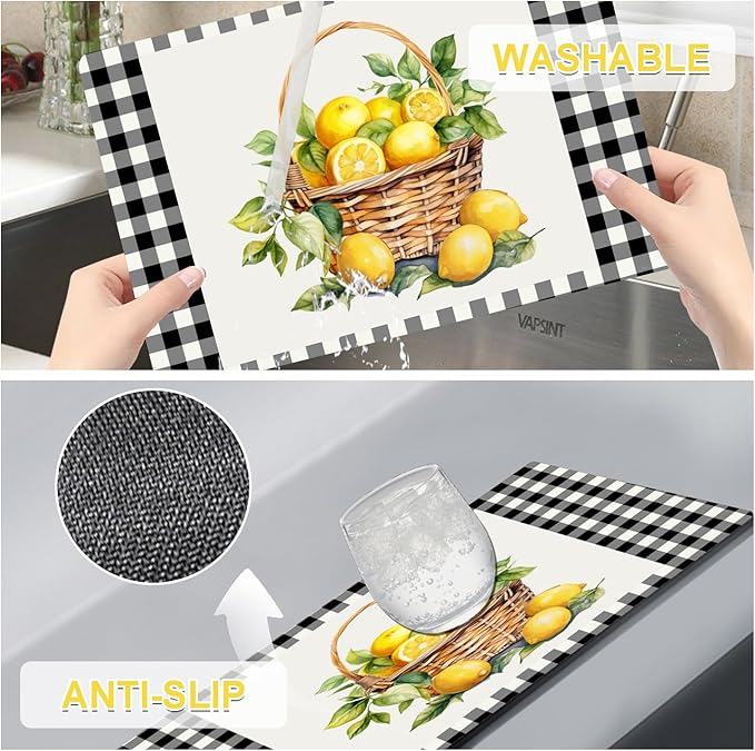 Placemats Set of 4 - Faux Leather Heat Resistant Placemats for Dinner Table, Non-Slip Waterproof Oil-Proof Washable Reusable Placemat for Indoor Outdoor Kitchen Decor, 15.75In*11.81In