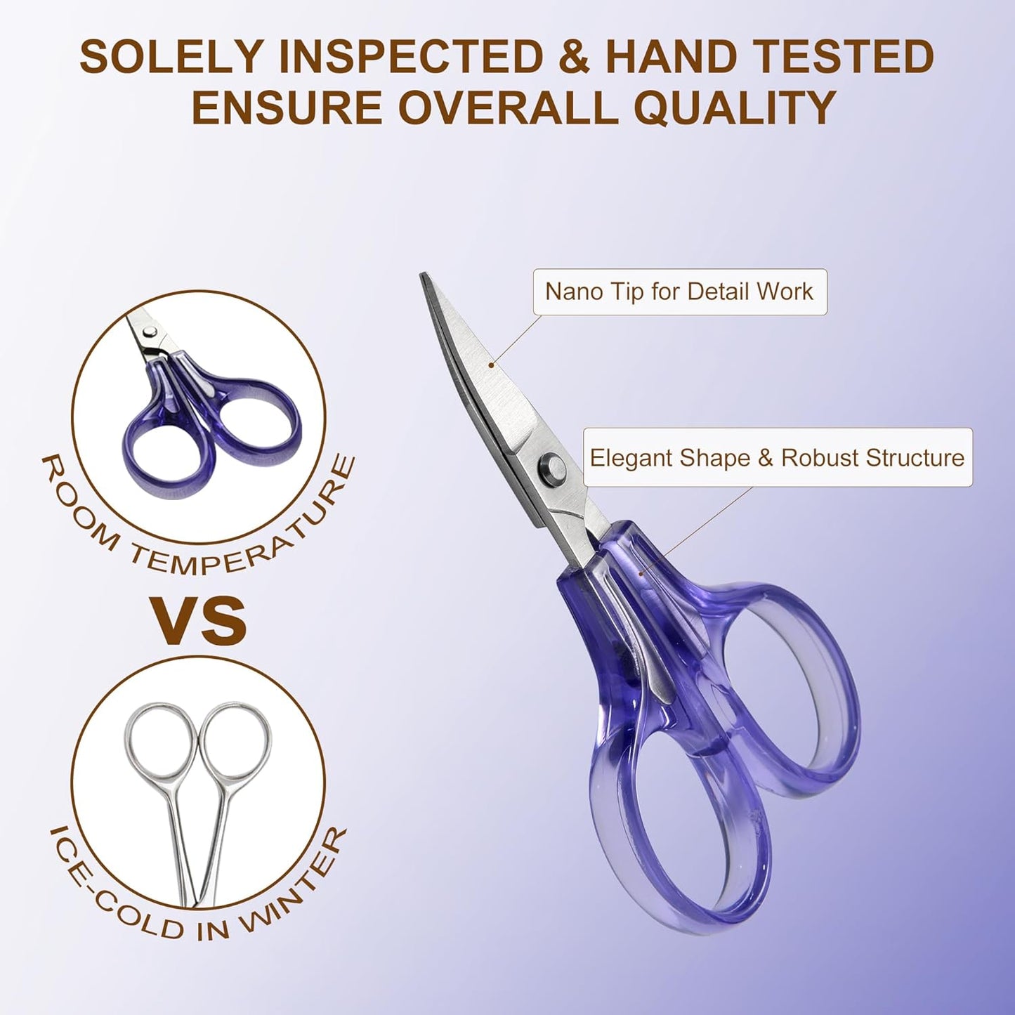 PAFASON Sharpest & Precise Stainless Steel Curved Straight Thread Yarn Fabric Cutting Scissor with Safety Cap & TSA Complied Ideal for Embroidery Quilting Sewing Knitting Crafting Cross Stitch Crochet