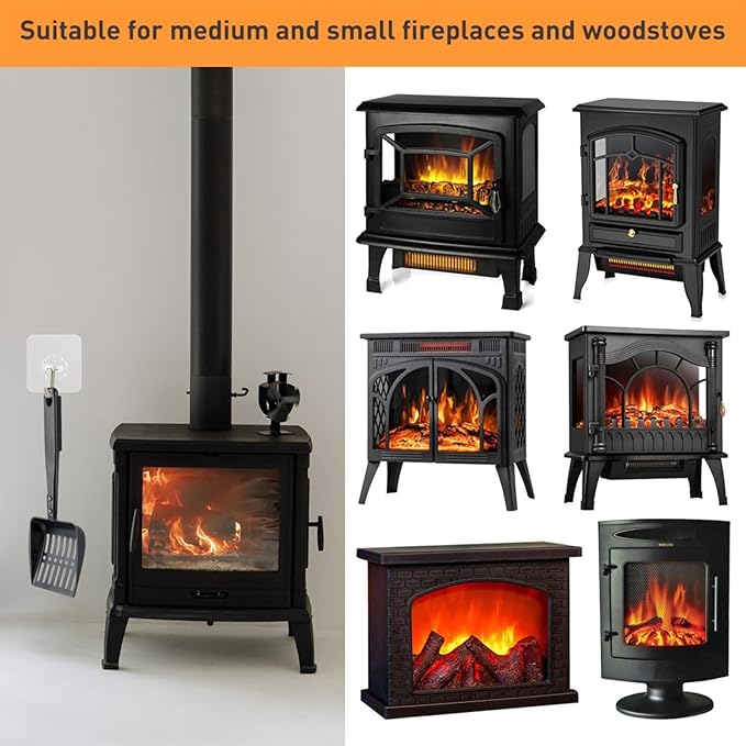 Hollow Out Fireplace Ash Sifter, Hollow Out Fireplace Shovel Metal Coal Ash, Resistant Fireplace Scoop Charcoal Shovel Fireplace Tools, Adhesive Hook for Wood Stove Indoor Fireplace Fire Pit