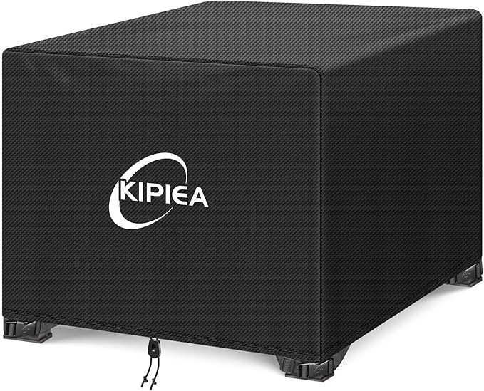Kipiea Square Fire Pit Cover - Upgraded 600D Strong Tear Resistant, 100% Waterproof Fire Pit Table Cover, UPF 50+ Outdoor Firepit Cover Square Fading Resistant, 50" L x 50" W x 24" H