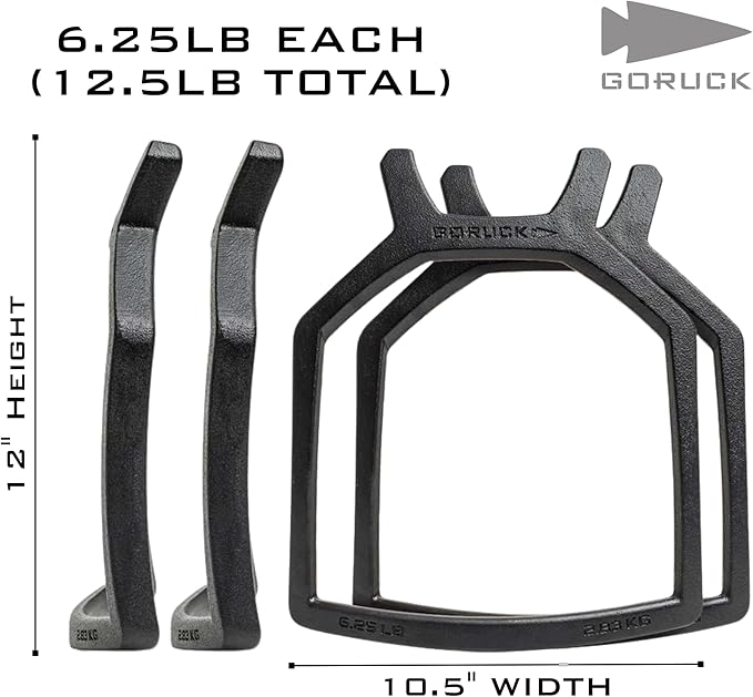 GORUCK 9.25LB and 6.25LB Curved Ruck Plate Compatible with GORUCK Rucking Weight Vests - 2 Pack