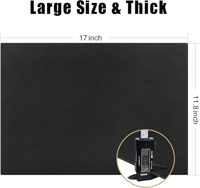 Homaxy Faux Leather Heat Resistant Placemats for Dining Table Set of 4, Waterproof Wipeable Washable PU Table Mats, Easy to Clean Anti-Slip Place Mats, 11.8" x 17", Black