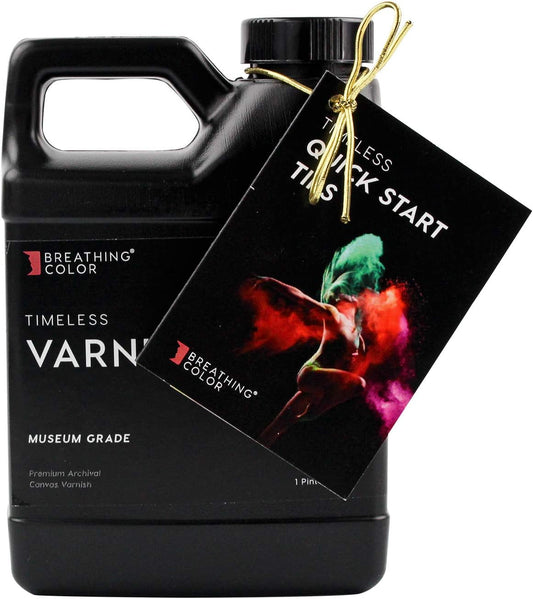 Breathing Color Timeless Archival Print Varnish - 1 Pint, Satin Finish, Premium Canvas Coating, Water Based UV Protection, 100+ Years Certified Archival