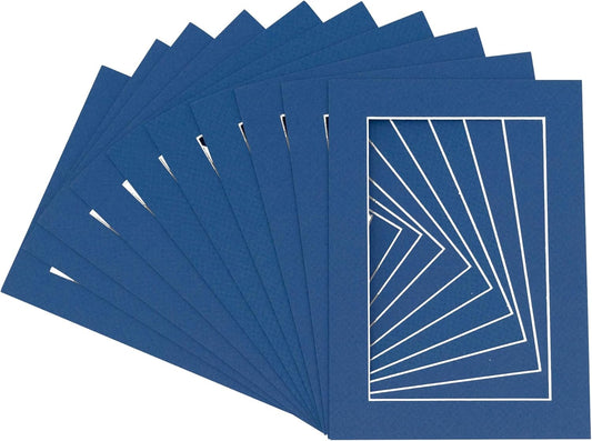 5x7 Mat for 8.5x11 Frame - Precut Mat Board Acid-Free Royal Blue 5x7 Photo Matte For a 8.5x11 Picture Frame, Premium Matboard for Family Photos, Show Kits, Art, Picture Framing, Pack of 10 Mats