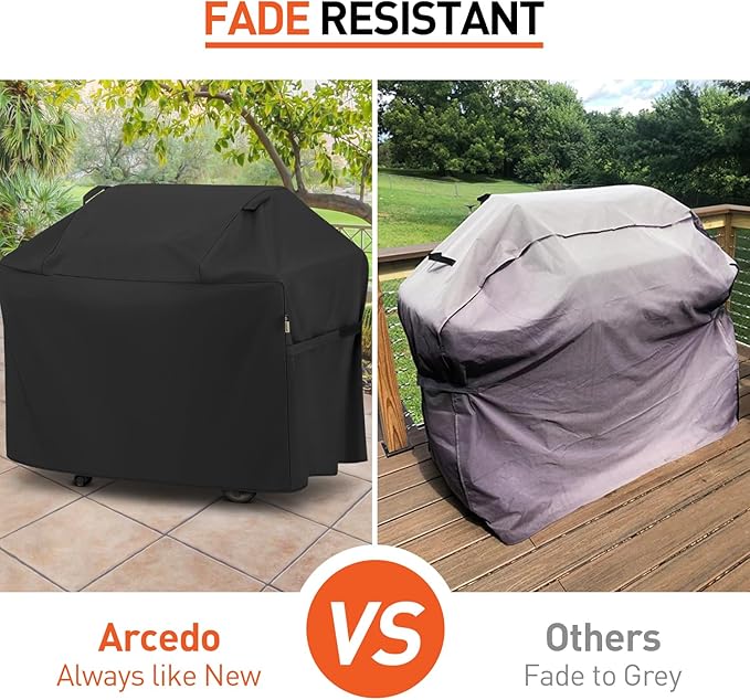 Arcedo 72 Inch Grill Cover, Waterproof Large BBQ Gas Grill Cover Compatible with Weber, Durable and Rip Resistant, Fits for Charbroil Nexgrill Napoleon