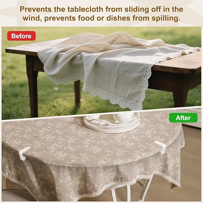 uxcell 32 Pack Plastic Tablecloth Clips, Table Cloth Cover Clamps Windproof Holder Clips 2.17" x 1.69" for Home Party Picnic Wedding Camping Dining Tables, Clear