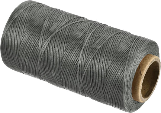 MECCANIXITY Waxed Thread,197 Yard 1mm 210D Flat Wax Thread Polyester Waxed String for Leather Sewing Hand Weaving Book Binding Home Decoration,Light Gray