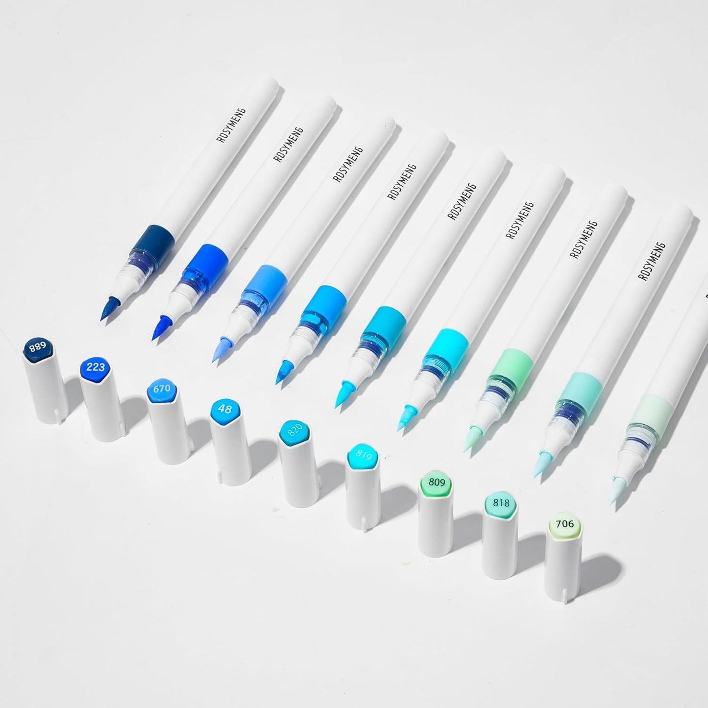 ROSYMENG 9 Color Acrylic Paint Pens,Quick-Drying Waterproof Acrylic Paint Markers, Soft Brush Tip Acrylic Markers for Canvas, Rock Painting, Wood, Stone, Glass, Ceramic, Fabric Painting, DIY Crafts