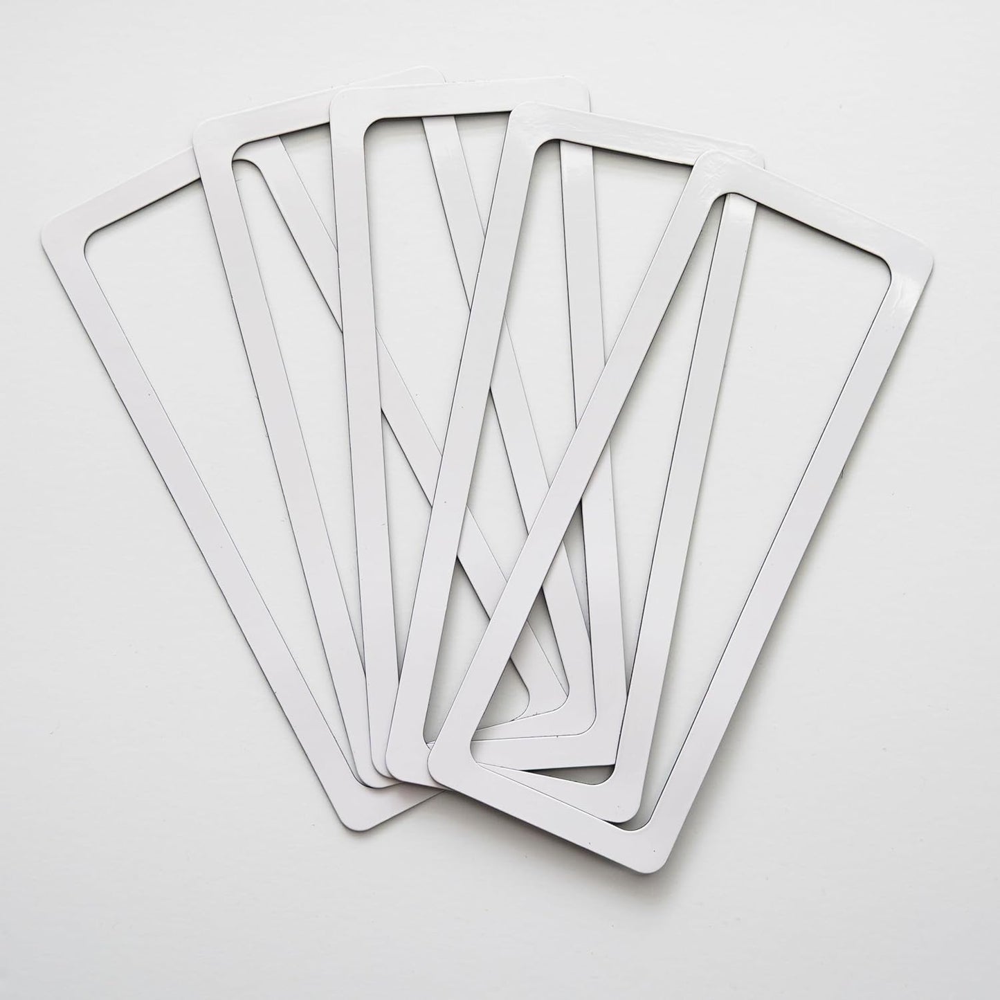 Magnetic Frames For 2x6 Photo Booth Strips – Set of 5 – White, Black, or Floral Design Photo Picture Holders – Magnetic Paper Cutout for Photobooth Photos – Simple Slim Frames for Fridge, Locker, or Party Keepsakes (5, WHITE)