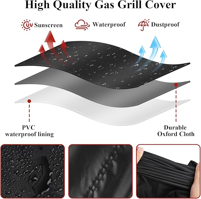 Tabletop Grill Cover for Cuisinart GR-300WSP1 Elite Griddler, Heavy Duty Griddle Cover Waterproof Panini Press Cover - 15" L×17" W×8" H, Black