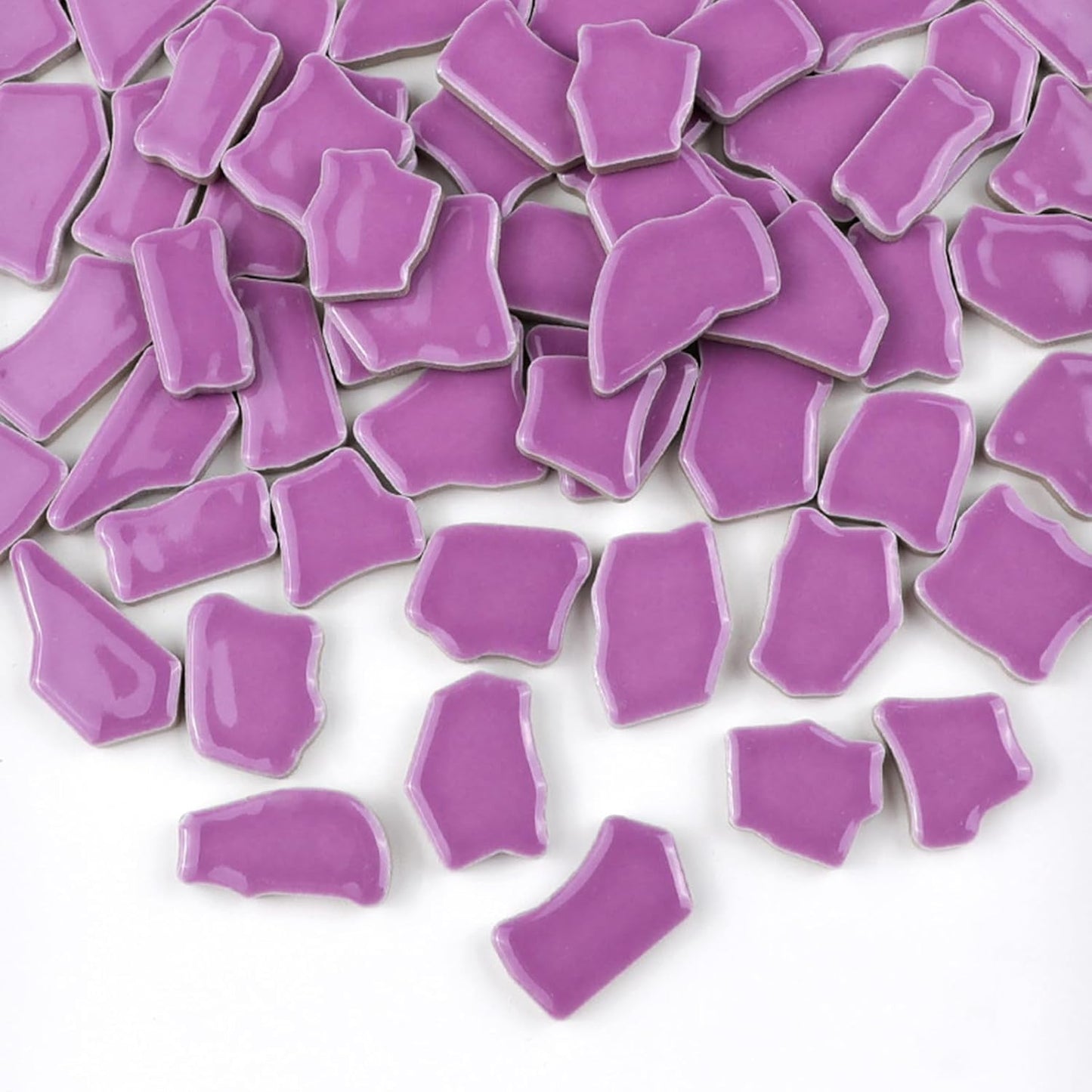 0.78"-1.57" Irregular Ceramics Mosaic Tiles,1.1LB Mosaic Pieces Stones for Home Decoration DIY Craft Plates Flowerpots Vases Cups Mosaic Making Supplies (Purple)