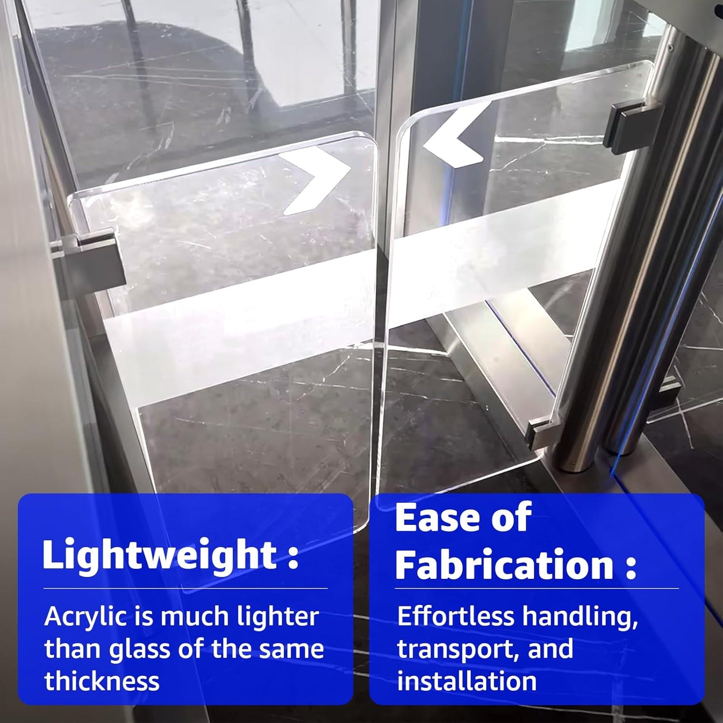 Art3d (2 Pack) 1/4" Thick Plexiglass Sheets - 12" x 12" PET Clear Acrylic Sheets for Art Design, Craft Projects, Signs, DIY in Home, Wedding, Festival,Party,Office