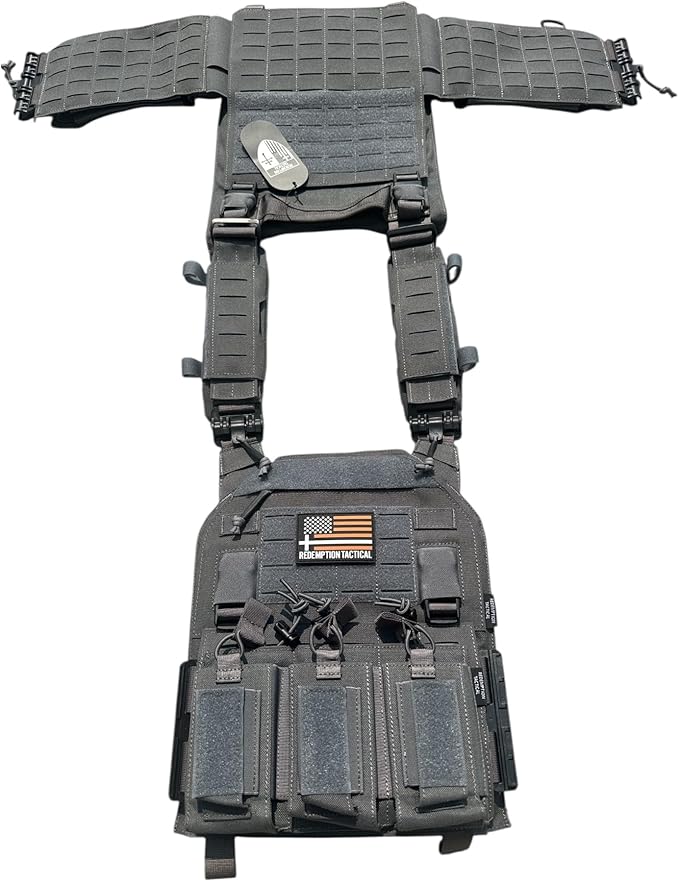 Redemption Crusader 2.0 Molle Quick Release Buckles Airsoft Vest With Adjustable Size Sides And Triple Pouch