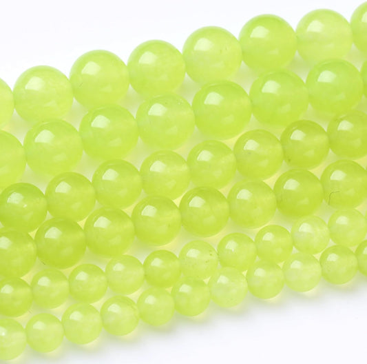 45PCS 8MM Natural Apple Green Chalcedony Beads Round Loose Stone Beads for Jewelry Making DIY Energy Stone Healing Power Bracelet 15"