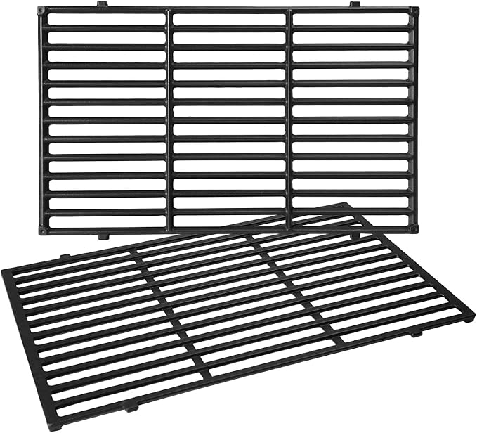 7638 Grill Grates for Weber Spirit I & Spirit II 300 Series, Spirit E/S-310 E/S-320 E/S-330, Spirit 700, Genesis Silver/Gold B & C Grill Replacement Parts, Cast Iron, 17.5 x 11.9 Inch, 2-Pack