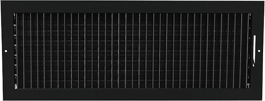 24"w X 8"h Adjustable AIR Supply Diffuser - HVAC Vent Cover Sidewall or Ceiling - Grille Register - High Airflow - Black [Outer Dimensions: 25.75"w X 9.75"h]