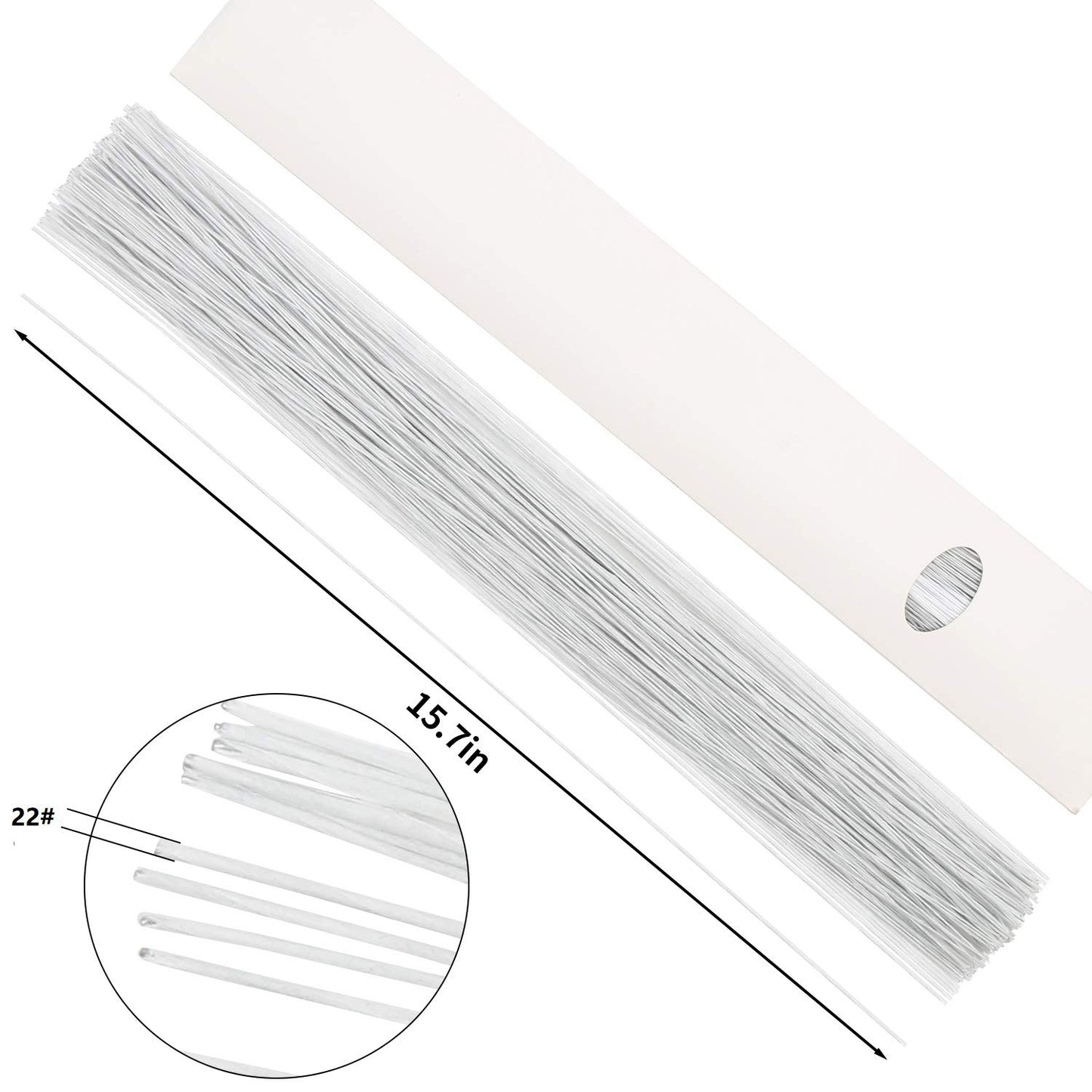 CCINEE 22 Gauge White Floral Wire Stem for Flower Arrangement Craft Supply,16 Inch,150PCS