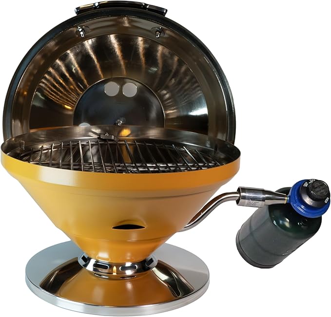 Magma C10-105-MUS Mustard Beach Fire Gas Grill | Portable Gas BBQ | Compact Propane Grill | Stylish Outdoor Cooker