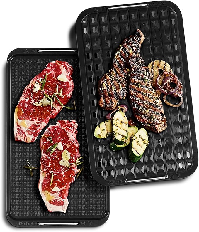 Indoor Smokeless Grill, Techwood 1500W Electric BBQ Grill with Temperature Control, Korean Grill Removable Non-Stick Grill & Griddle Plates, Tempered Glass Lid, Red