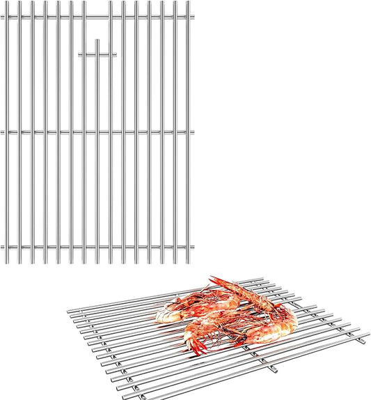 15''D x 22.5''W Grill Grates Replacement for Weber Spirit 200 Series,Silver Stainless Steel Grill Grate for Weber Part Numbers 7521，2Pack Grill Grates for Kenmore Models: 141.15221