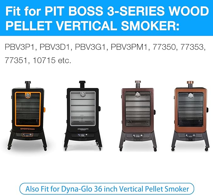 Smoker Cover for Pit Boss 3 Series Vertical Grill PBV3P1 PBV3D1 PBV3G1 Outdoor Wood Pellet Waterproof Zipper 600D Heavy Duty BBQ Grilling Accessory 73351