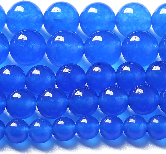 4MM Natural Purplish Blue Chalcedony Stone Beads Crystal Energy Round Loose Beads for Jewelry Making Bracelet 180pcs 2 Strands 32"