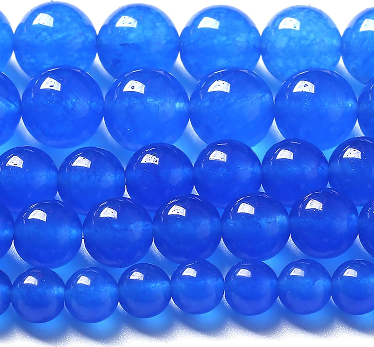 12MM Natural Purplish Blue Chalcedony Stone Beads Crystal Energy Round Loose Beads for Jewelry Making Bracelet 32pcs 15"