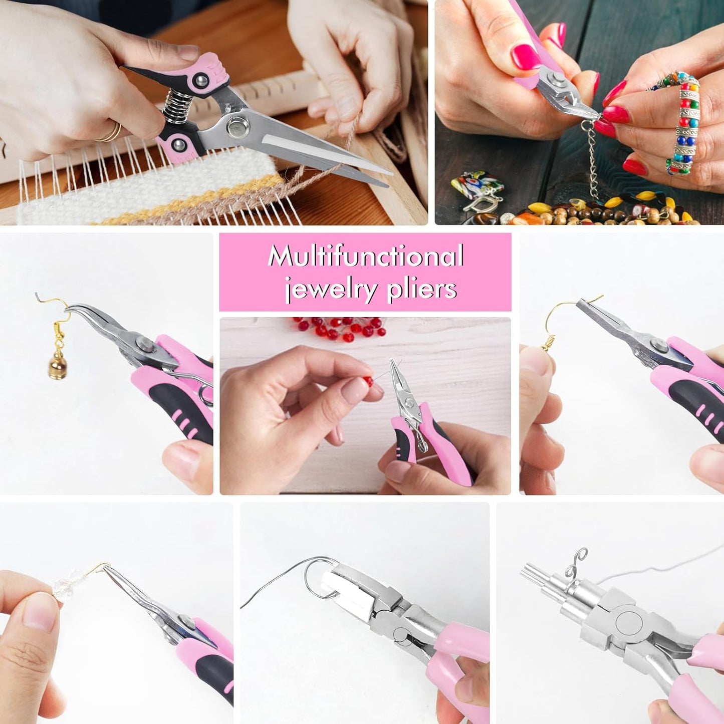 Toolour Jewelry Pliers Set Jeweler Making Tools for Adults,11pcs Professional Jewelry Pliers Tool Kit with Jewellery Making Supplies for DIY Beading Crafting Crimping Cutting Repair