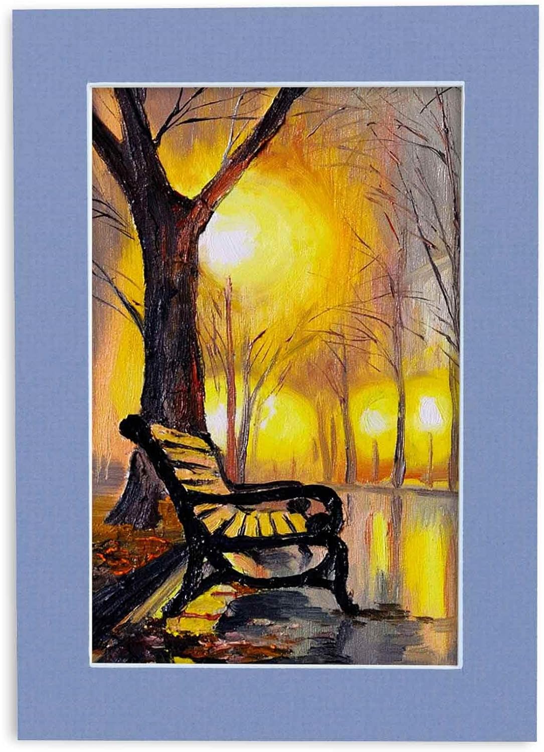 11x14 Mat Bevel Cut for 8.5x11 Photos - Acid Free Brittany Blue Precut Matboard With Backing Board and Crystal Clear, Self Seal Photo Mat Bag - For Pictures, Photos, Framing - 4-ply Thickness