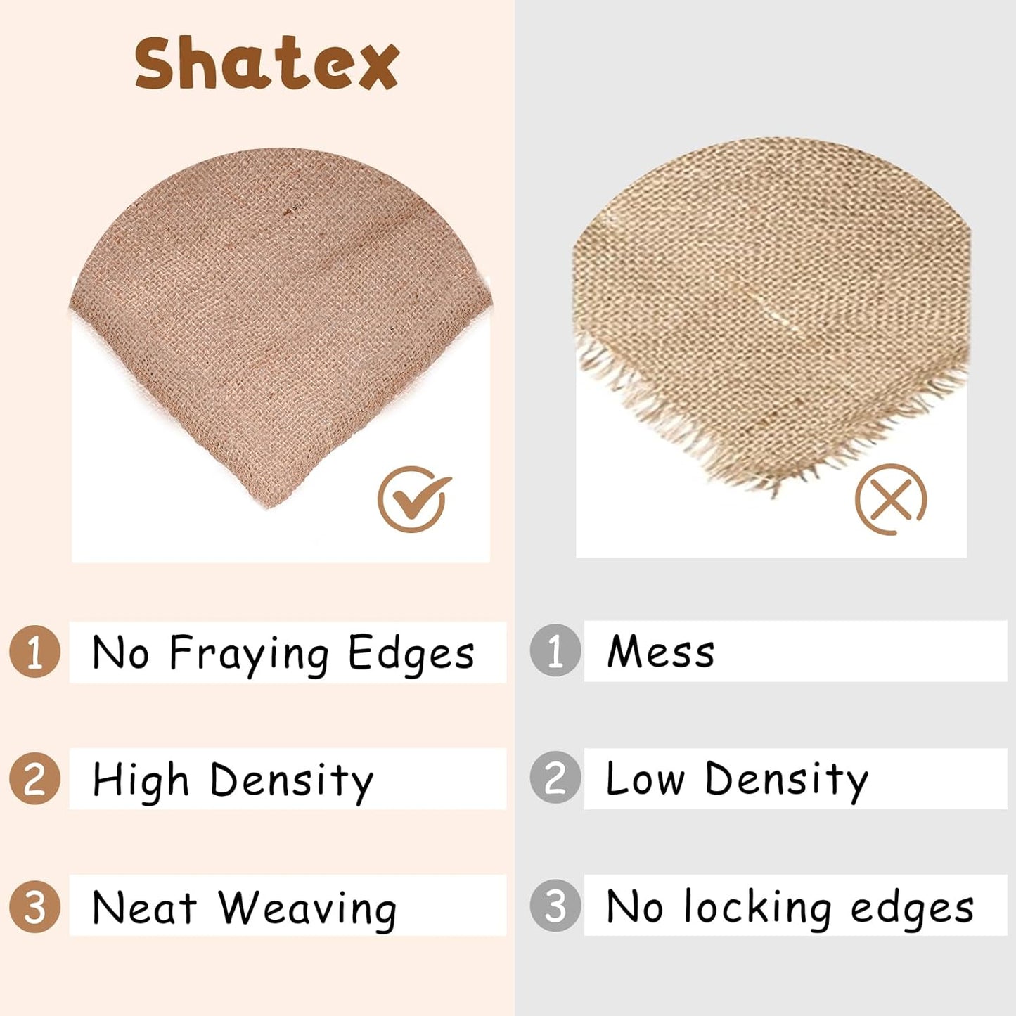 Shatex Natural Burlap Roll,36inch x 18ft High Density Burlap Fabric for Craft Projects,Table Runners,Weddings Decor,Christmas Decorations