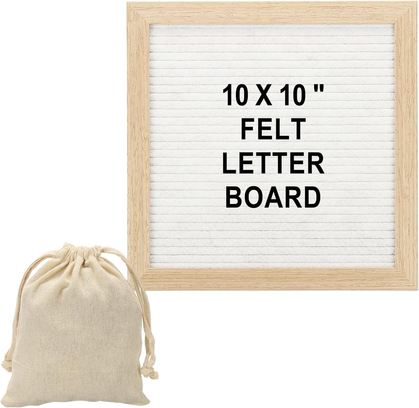 PATIKIL Felt Letter Board, 10x10Inches White Wooden Changeable Message Board with Storage Bag Stand for Kitchen Menu Farmhouse Decor Notes, Black Bronze