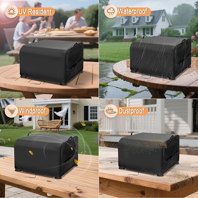 Grill Cover for NXR 3 Burner Portable Gas Grill, 25 inch Waterproof Outdoor Grill Cover for Onlyfire 3-Burner Portable Tabletop Gas BBQ, Barbecue Cover (Cover Only) - 25" L×19" W×15" H