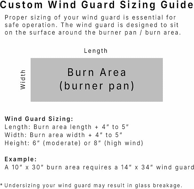 Custom Sized Wind Guard for Gas Fire Pits - Celestial Fire Glass