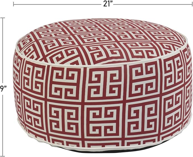 Kozyard Inflatable Ottoman Stool - Portable Round Pouf for Indoor/Outdoor Use - Perfect Small Foot Rest or Seating for Kids and Adults - Ideal for Camping or Home (Ruby Red)