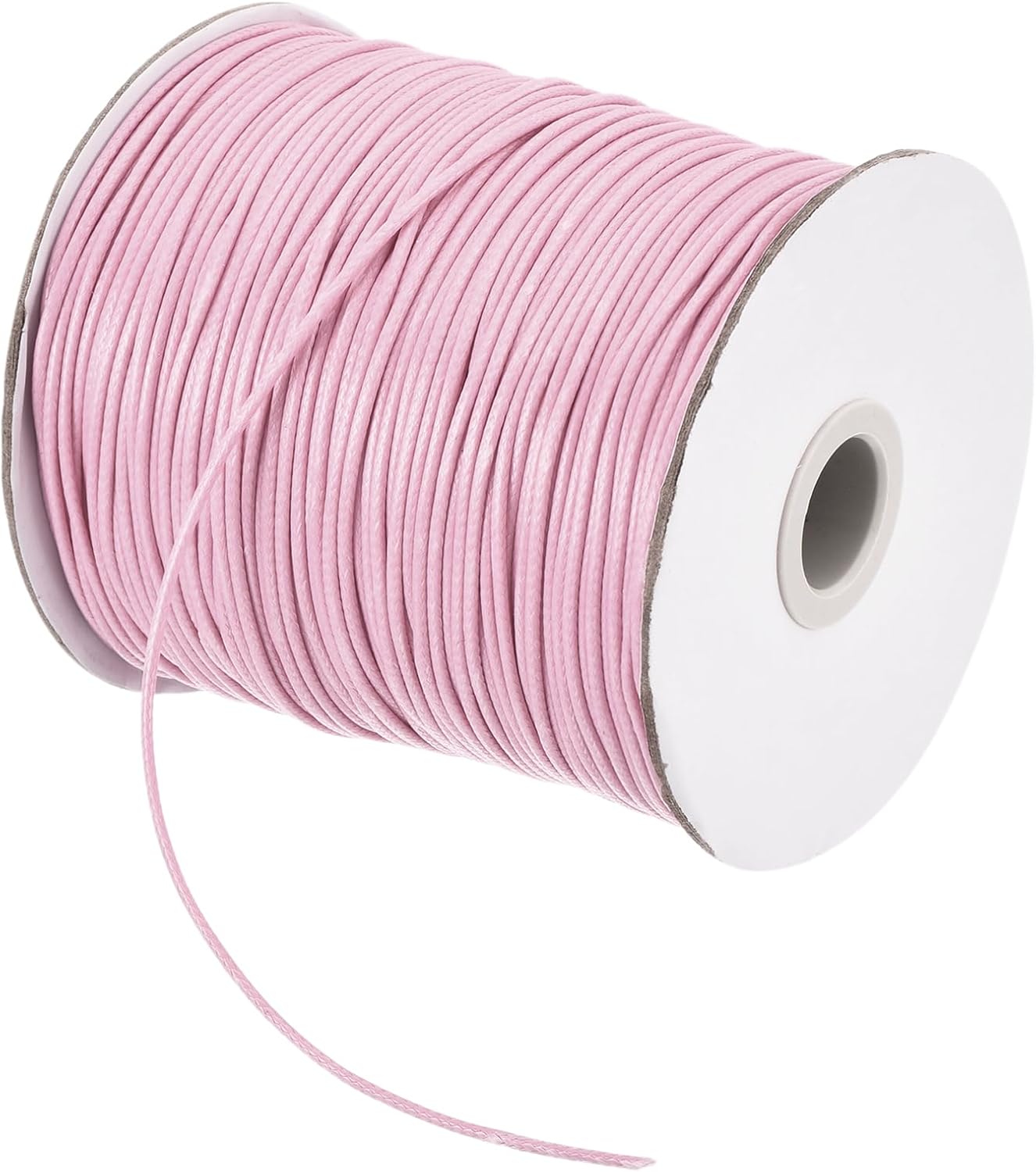 MECCANIXITY Waxed Cord 1.5mm Waxed Polyester Cord 175 Yard Wax String for Bracelet Making,Necklaces, Beading,Jewelry Making and DIY Crafts(Light Pink)