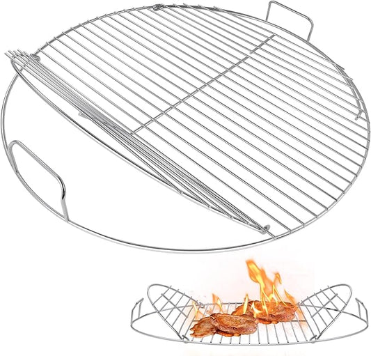 Coolbird Hinged Cooking Grate for 22 Inch Charcoal Grill, Iron Replacement Grill Grate with