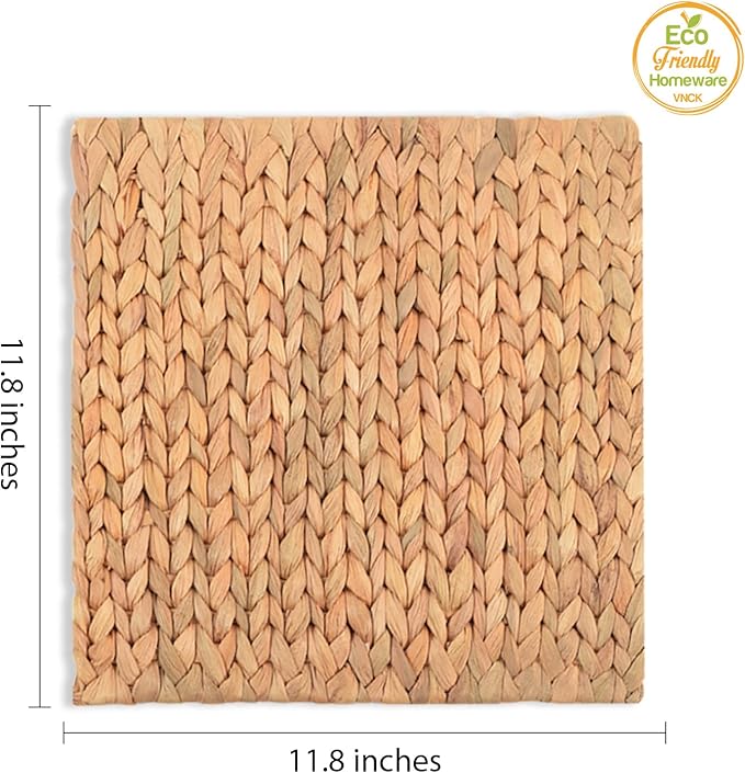 Boho Place Mats Set of 8, Square Table Mats Set of 8, Woven Placemats for Round Table, Chargers for Dinner Plates, Woven Chargers, Home Plate Mat, Outdoor Placemats, Manteles Individuales De Mesa
