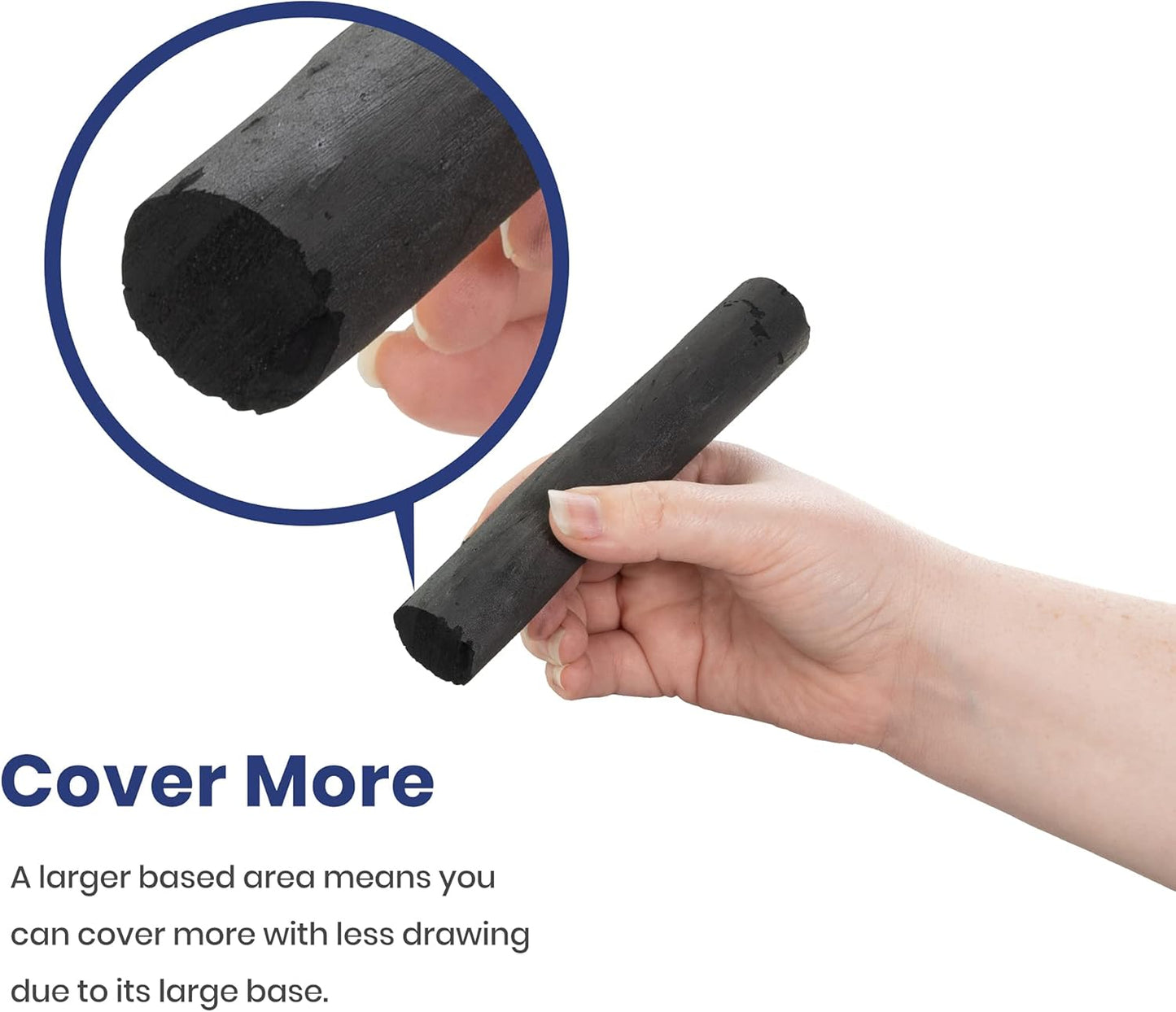 Pacific Arc Large Willow Charcoal Stick, Soft, Black, Willow Charcoal for Sketching and Drawing